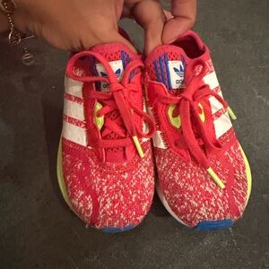 Adidas Kids Red and White Sneakers